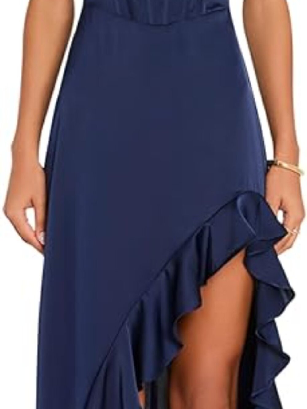NWT Amanda Uprichard Strapless Francesca Corset Slit Maxi Gown in Navy - Sz Med - Picture 10 of 10